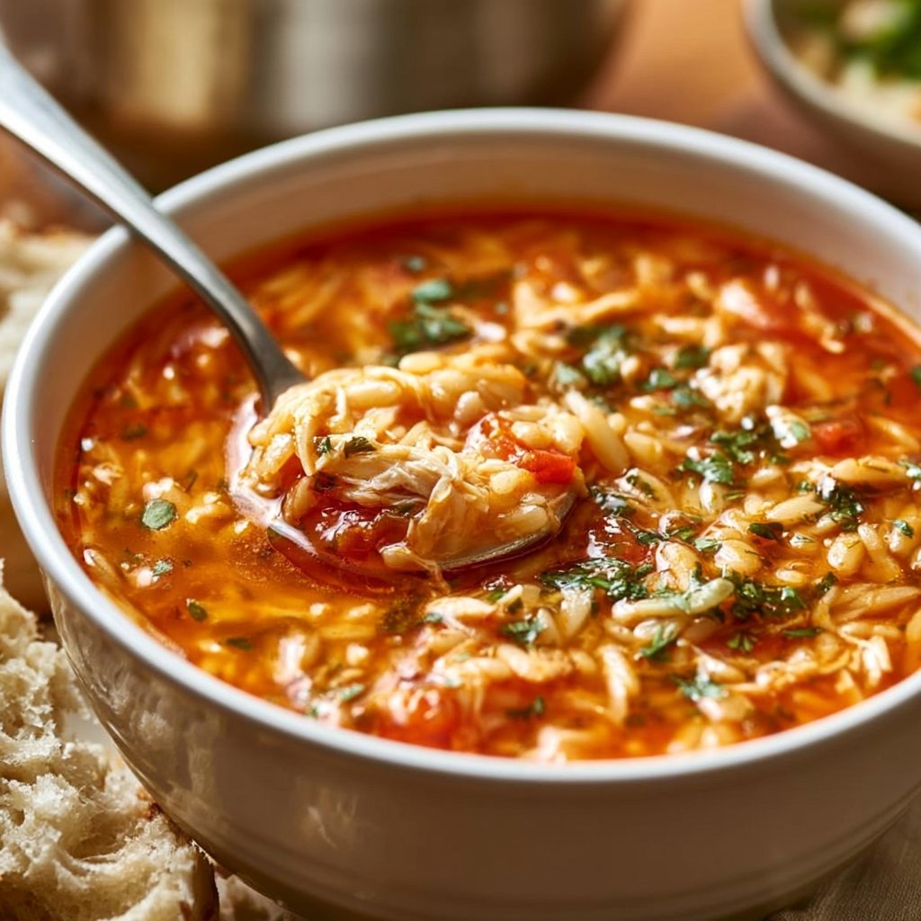 Cozy Chicken Orzo Tomato Soup