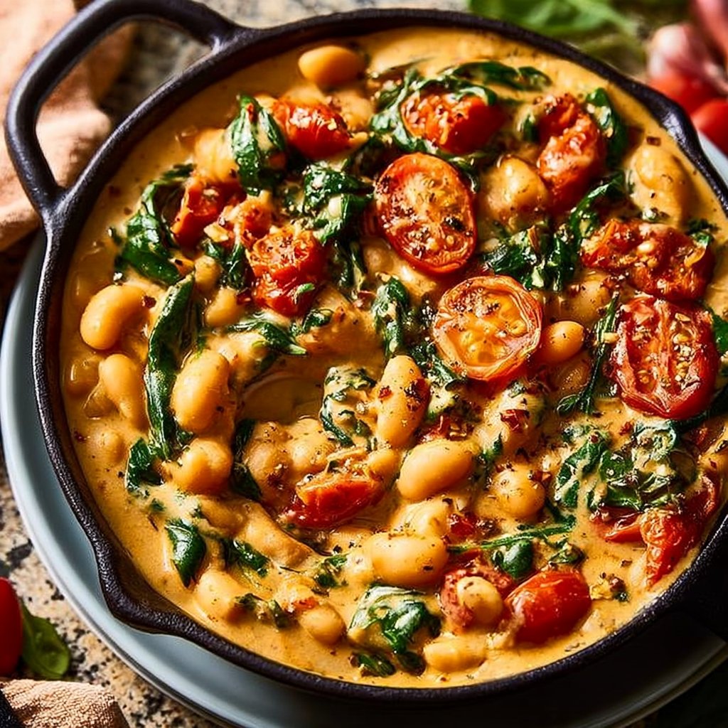 Creamy Tuscan White Bean & Spinach Skillet - Google Search