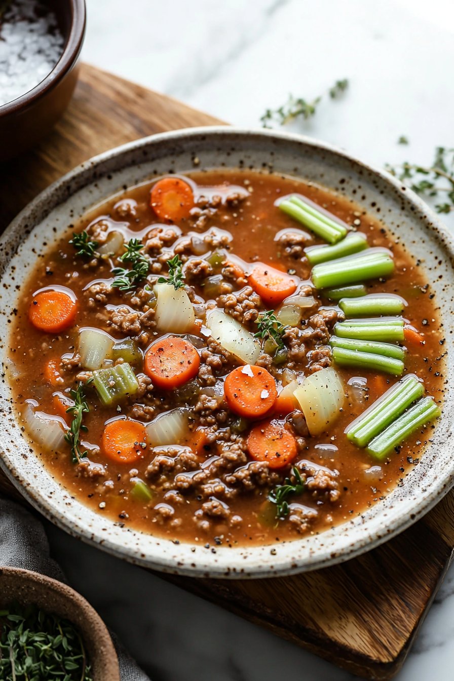 Hearty Ground Turkey Soup