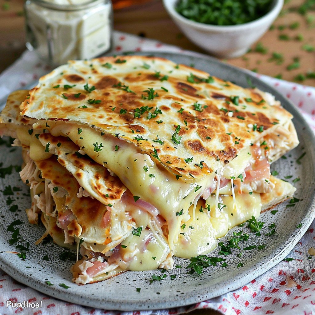 Chicken Cordon Bleu Quesadilla - Easy Recipe - Pitchfork Foodie Farms