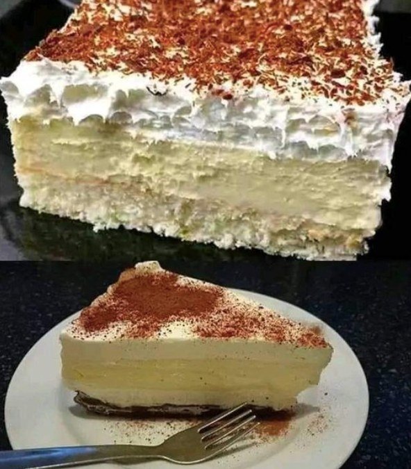 No Bake Vanilla Cream Cake