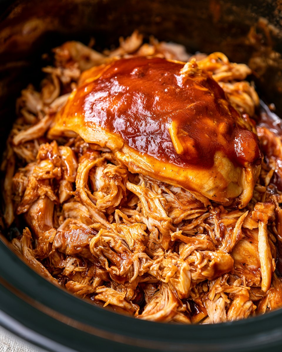 Slow Cooker Shredded BBQ Chicken