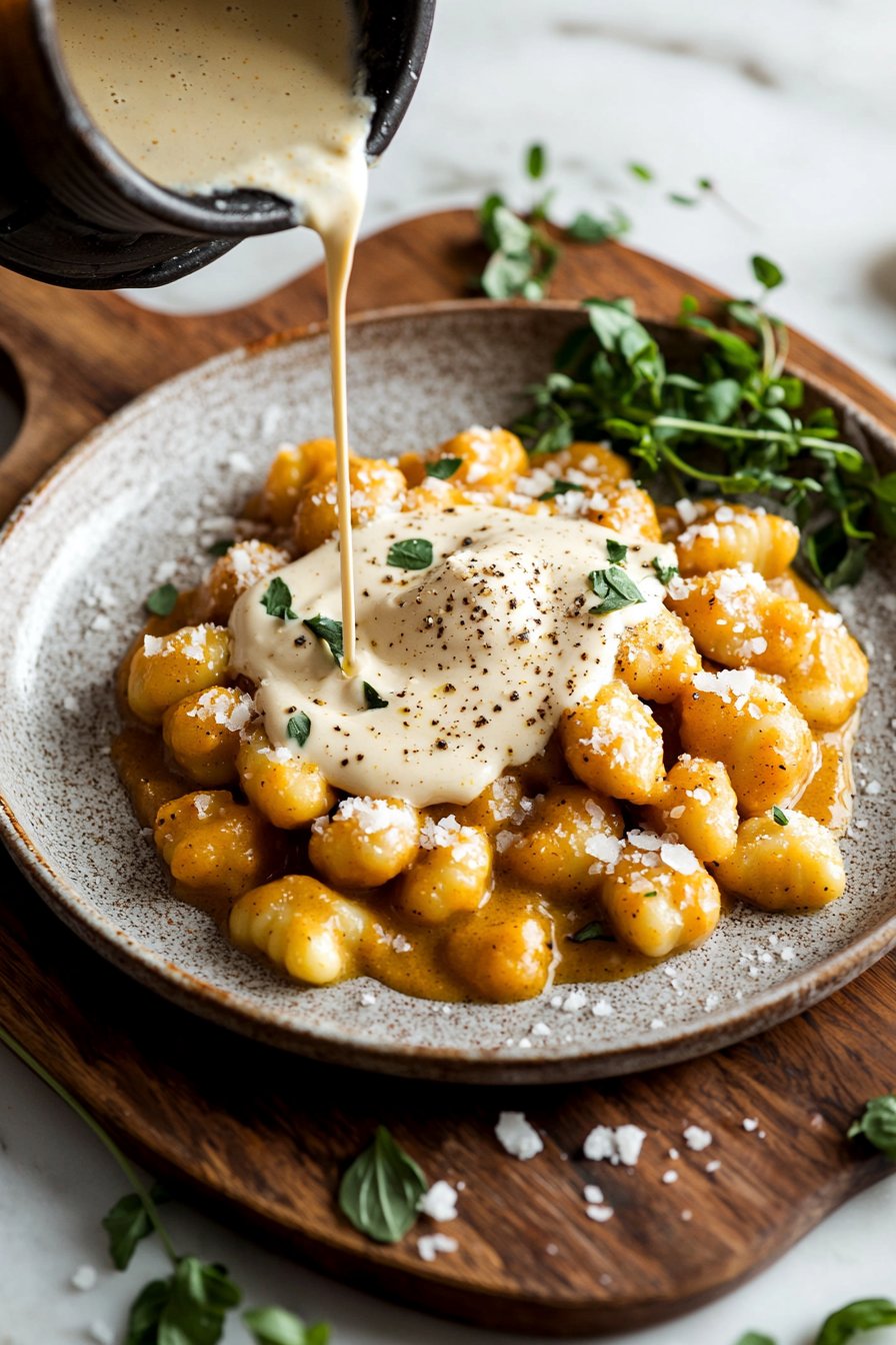 Air Fryer Gnocchi with Creamy Pumpkin Sauce