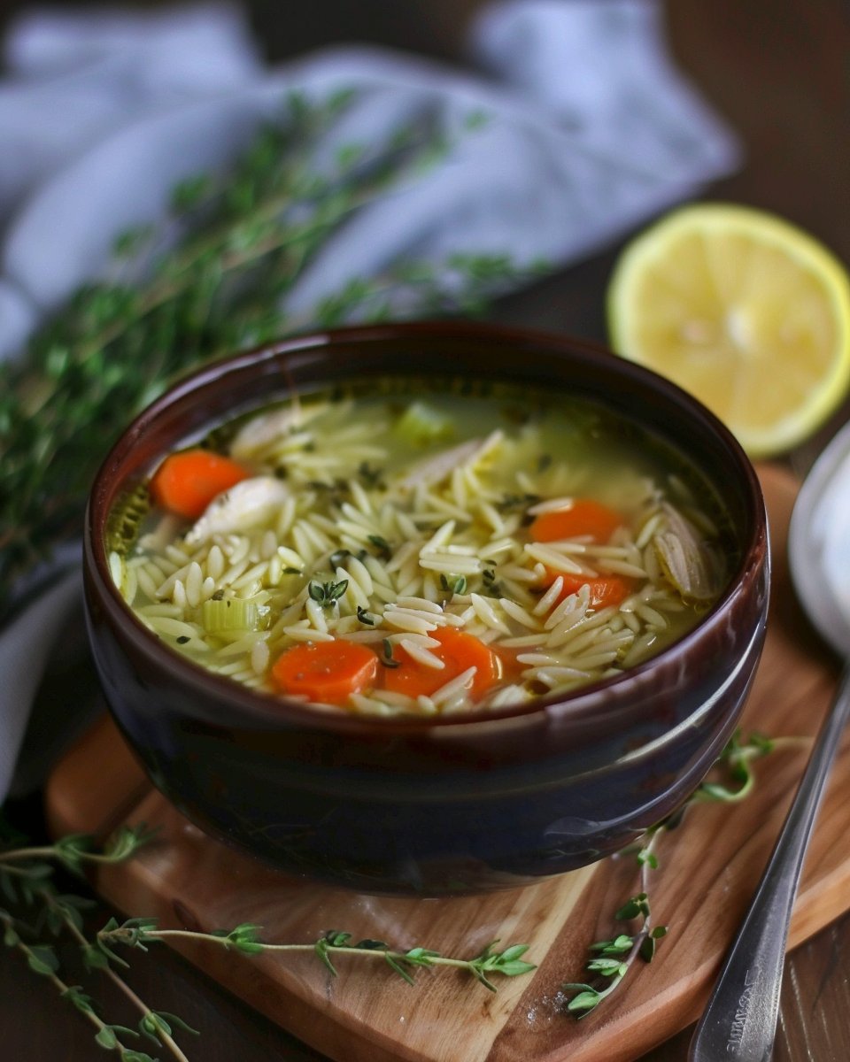 Lemon Chicken Orzo Soup