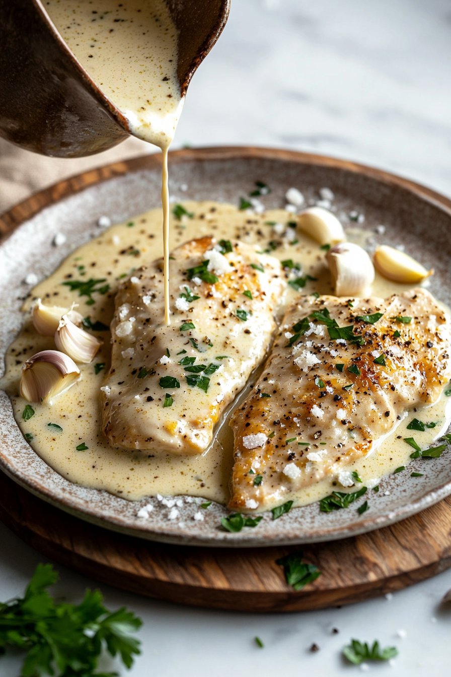 Cremiges Knoblauch-Hühnchen