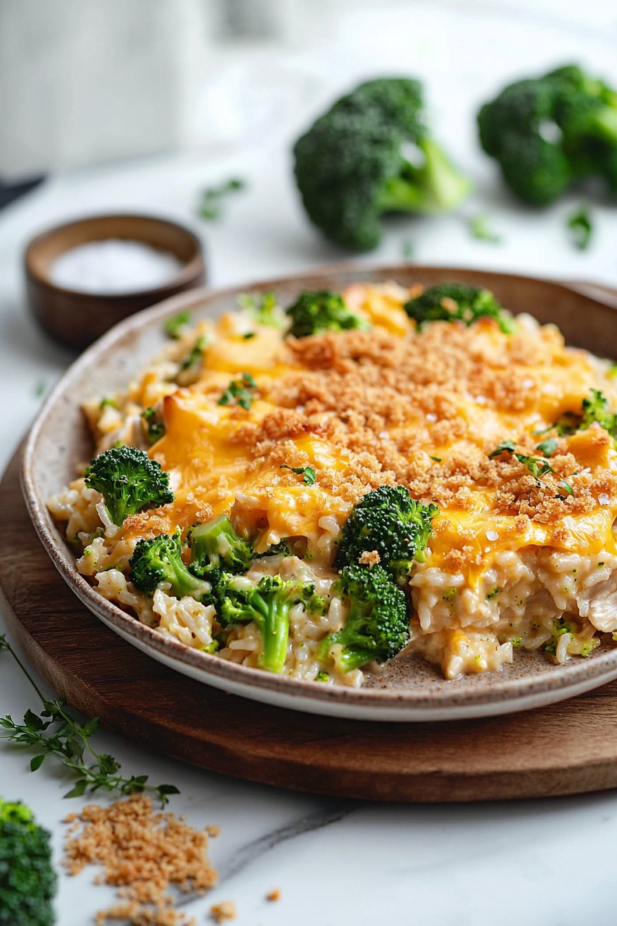 Cheddar Broccoli Chicken Rice Casserole