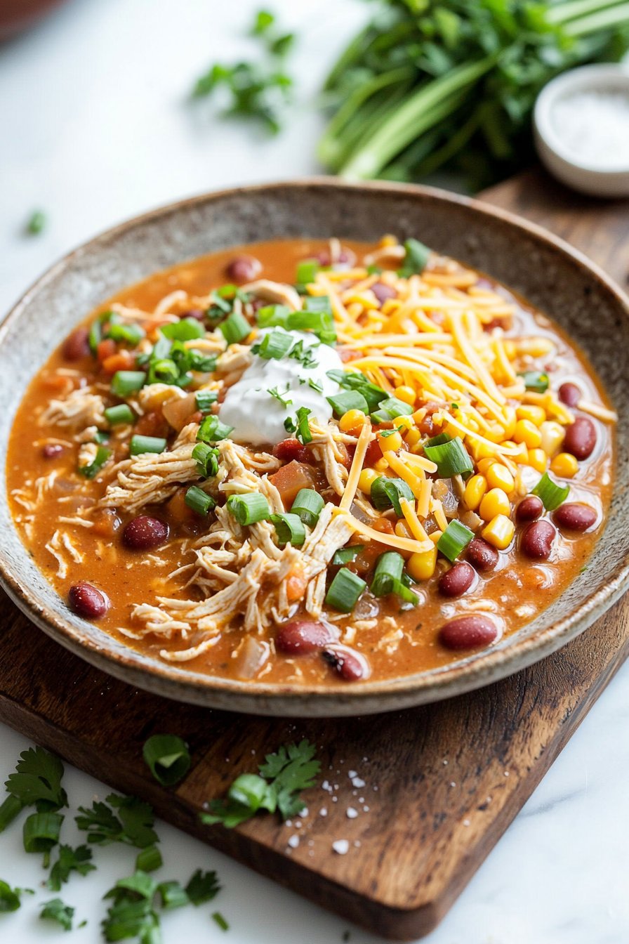 Slow Cooker Buffalo Chicken Chili