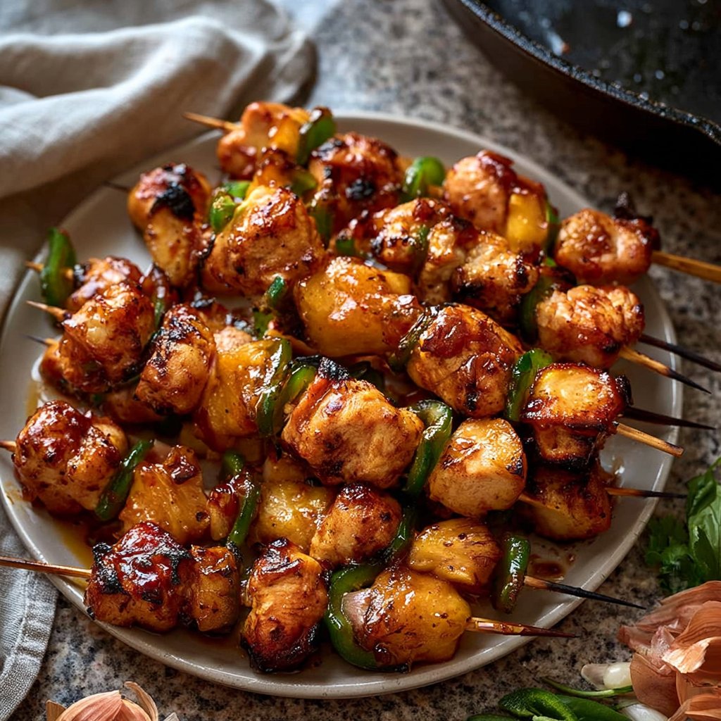 Jalapeno Peach Chicken Skewers