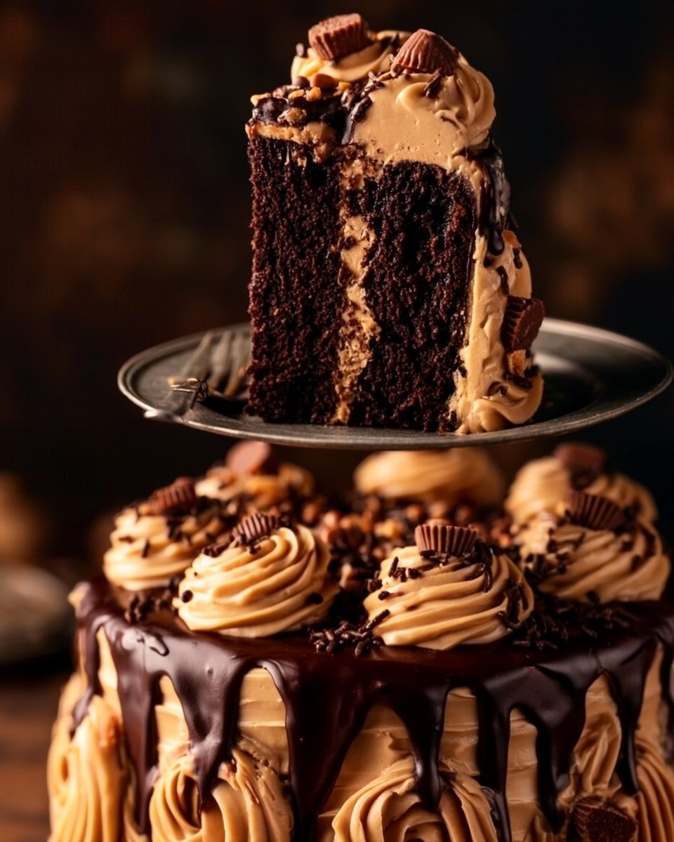 Extra Moist and Rich Chocolate Peanut Butter Cake