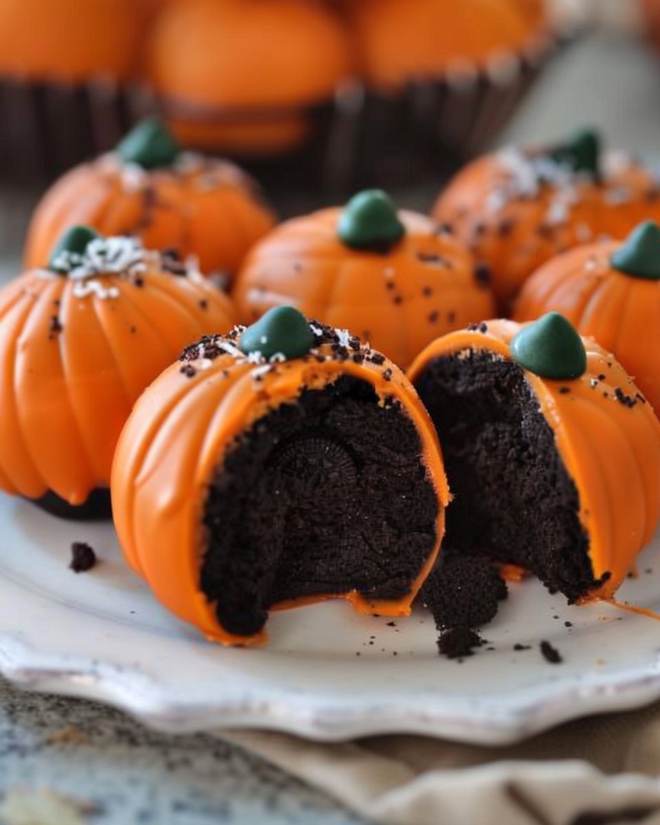 No-Bake Pumpkin Shaped Oreo Balls