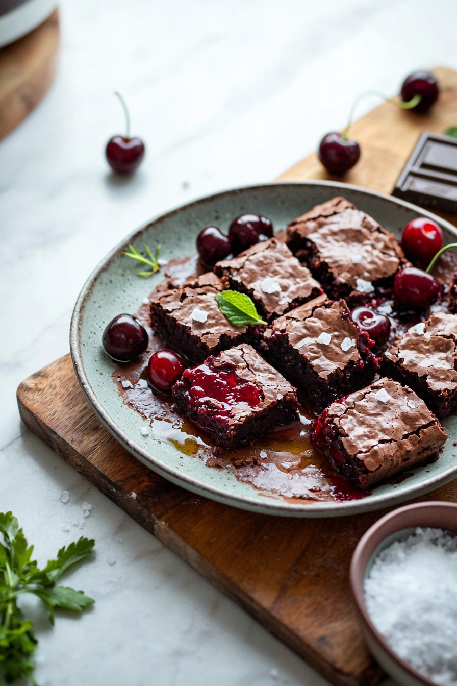 Roasted Cherry Brownies
