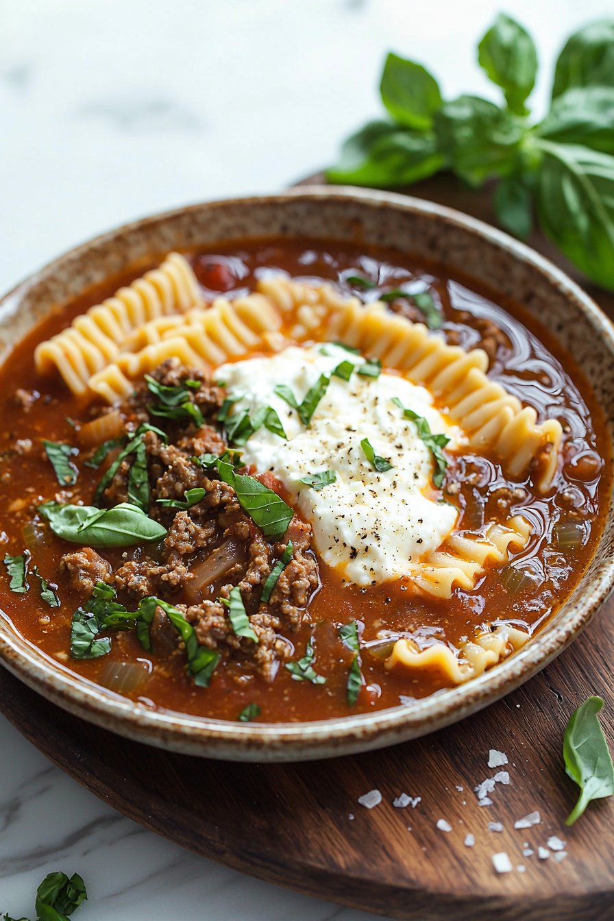 Crock Pot Cheesy Lasagna Soup
