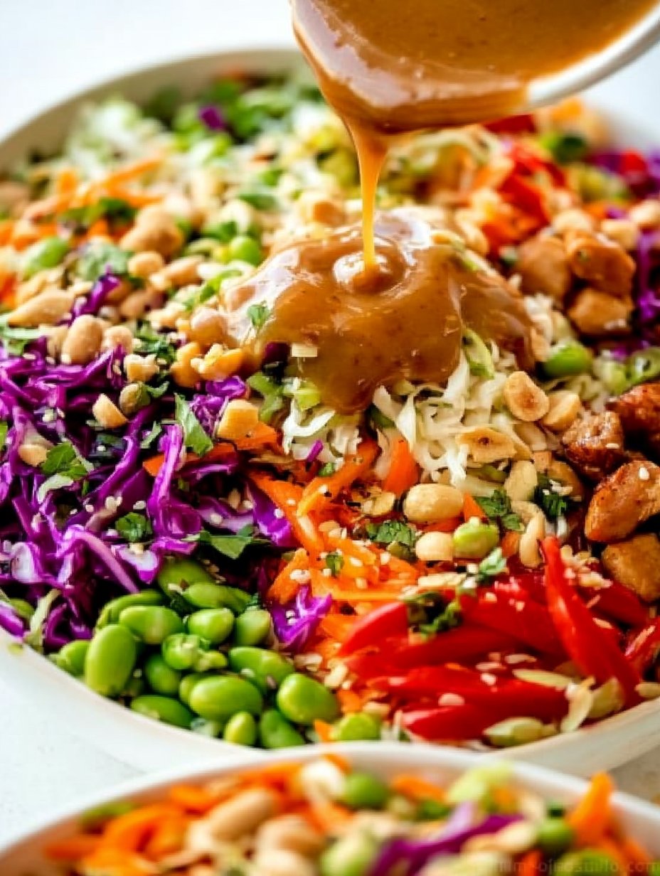 Ensalada crujiente de pollo asiático