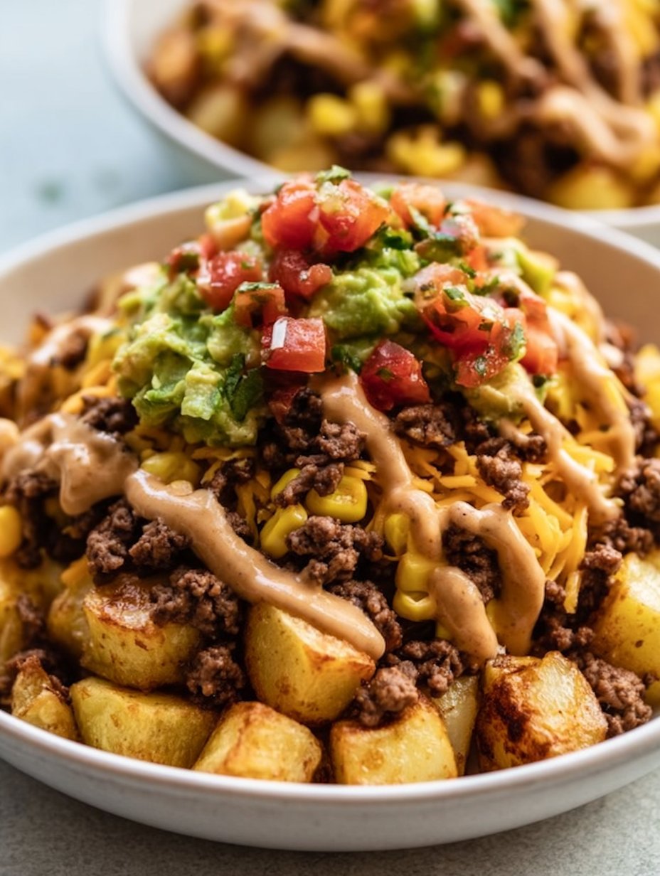 Tazón de Tacos de Papas Cargado
