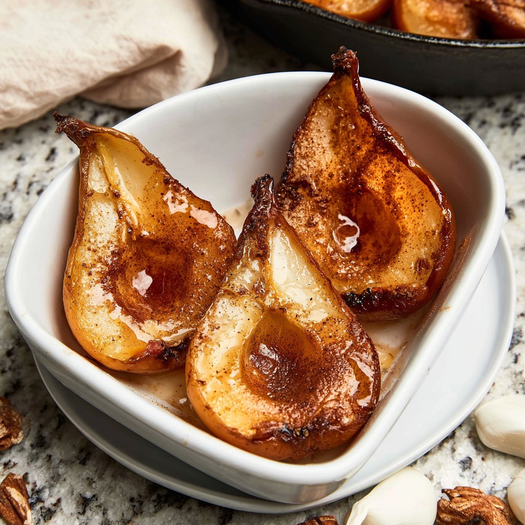 Healthy Baked Pears with Cinnamon - Running on Real Food