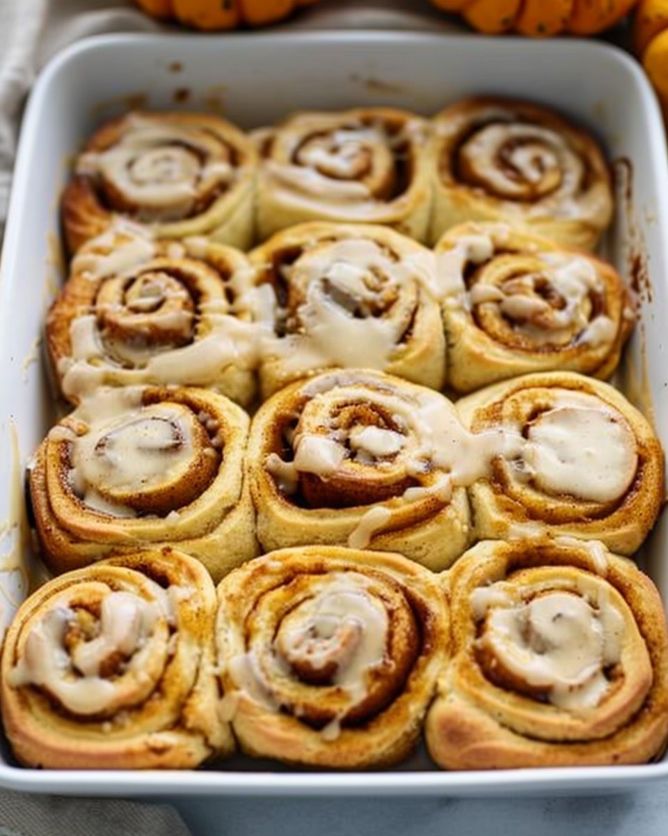 Sourdough Pumpkin Cinnamon Rolls with Maple Cream Cheese Frosting