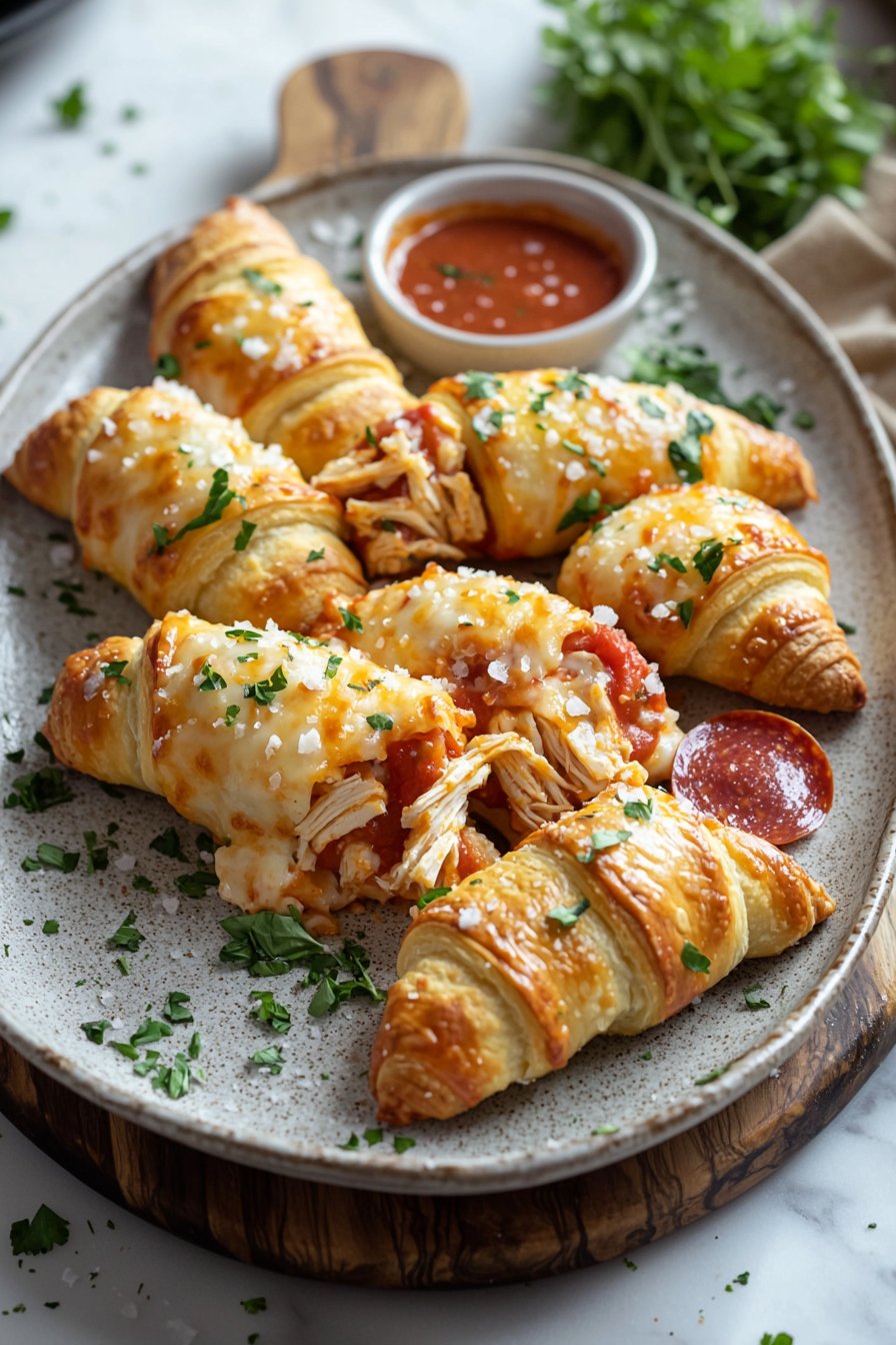 Cheesy Chicken Pizza Crescent Rolls