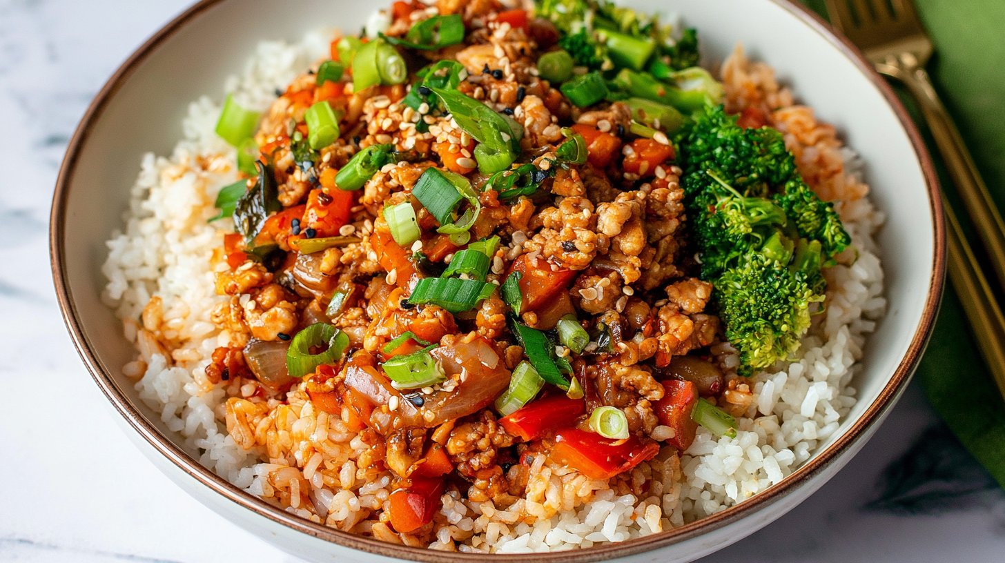 Firecracker Ground Chicken Bowl - 20-Minute Meal