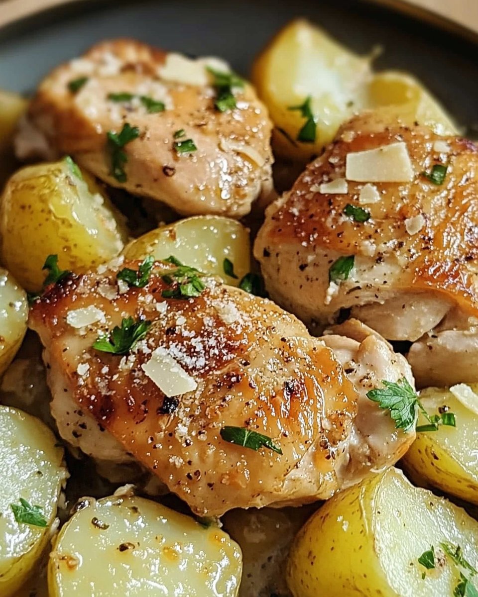 Garlic Parmesan Crockpot Chicken and Potatoes