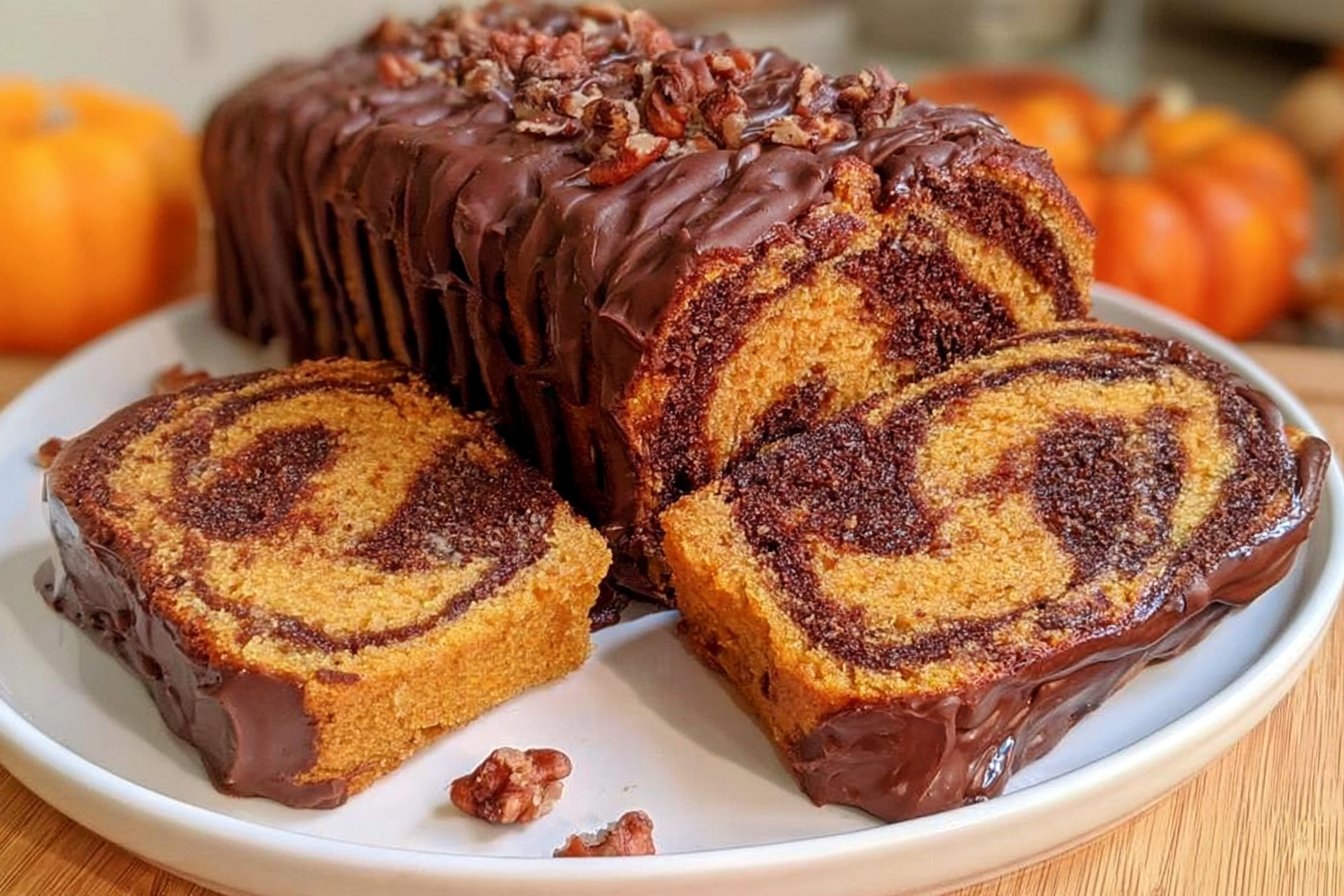 Pumpkin Marble Cake Vegan Easy Quick Ready in 30 Minutes