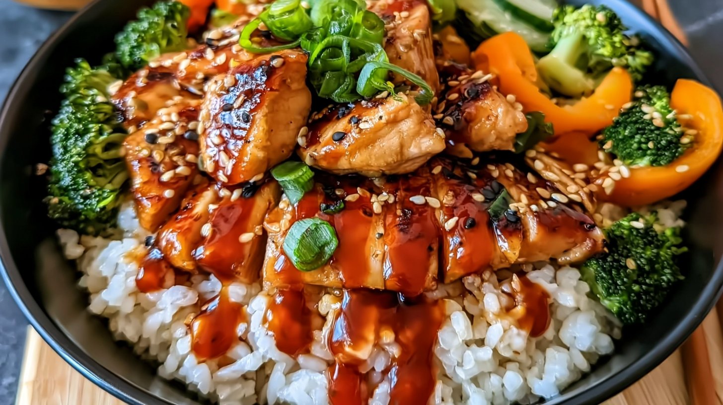 Delicious Sticky Chicken Rice Bowls