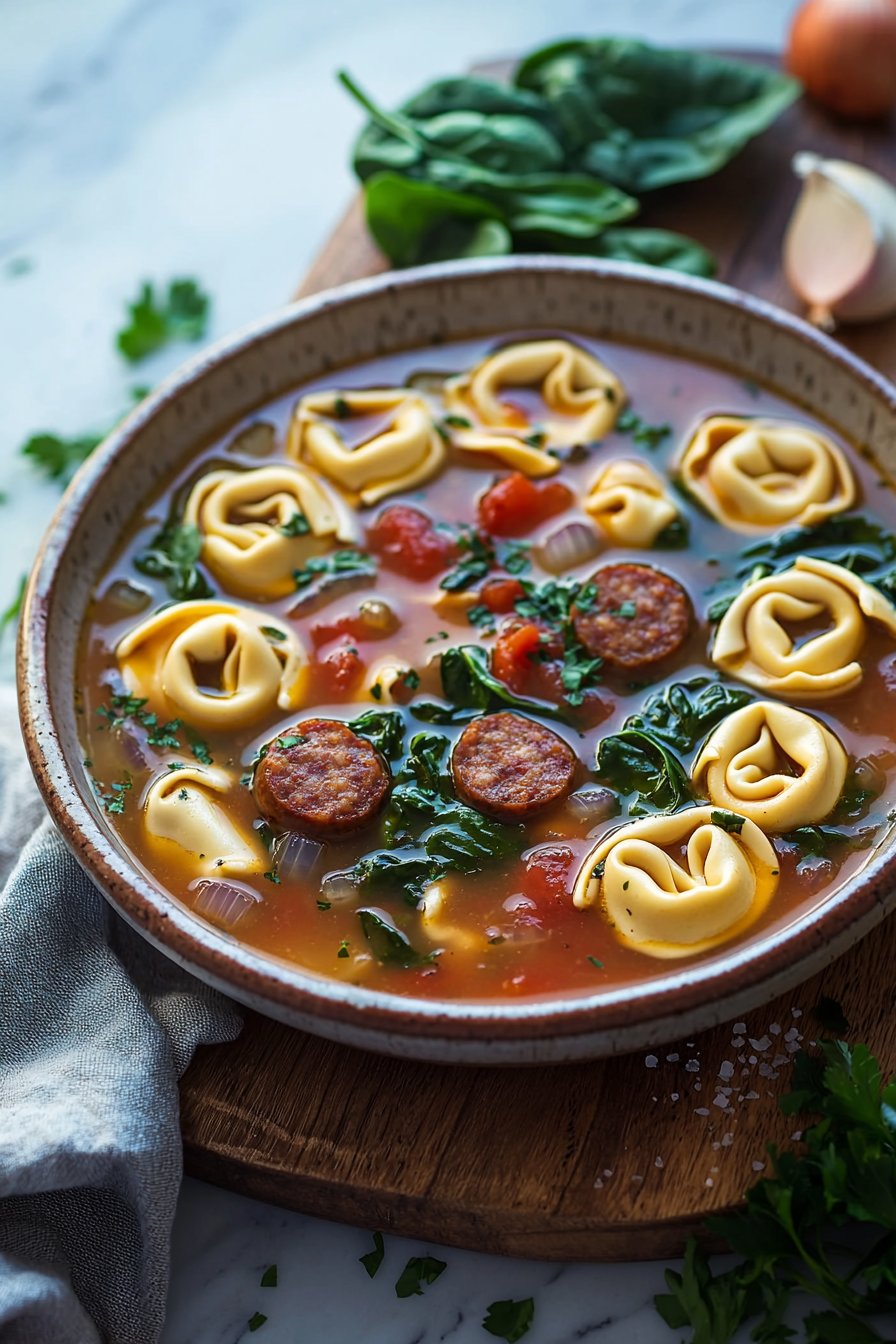 Italienische-Wurst-Tortellini-Suppe