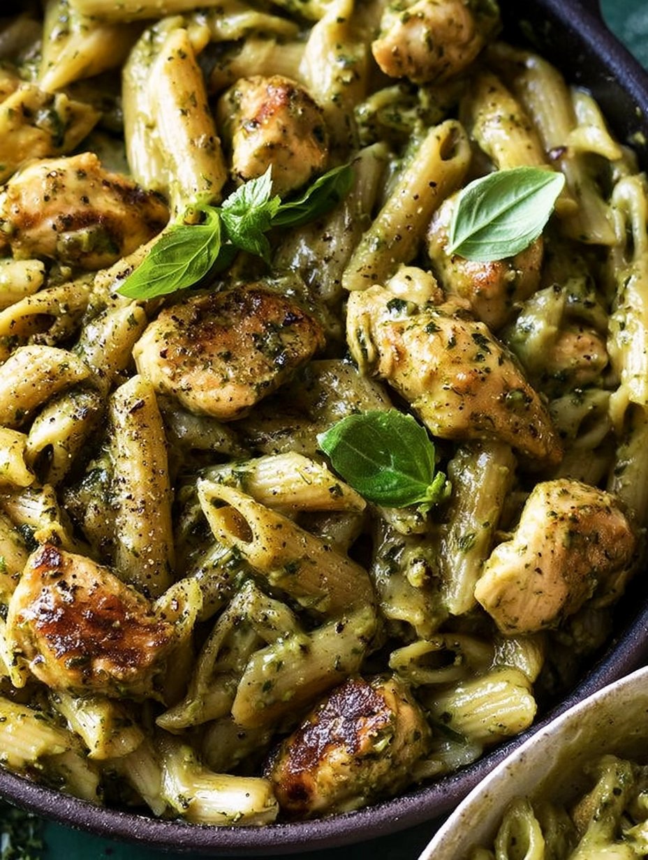 Pasta con Pollo y Pesto