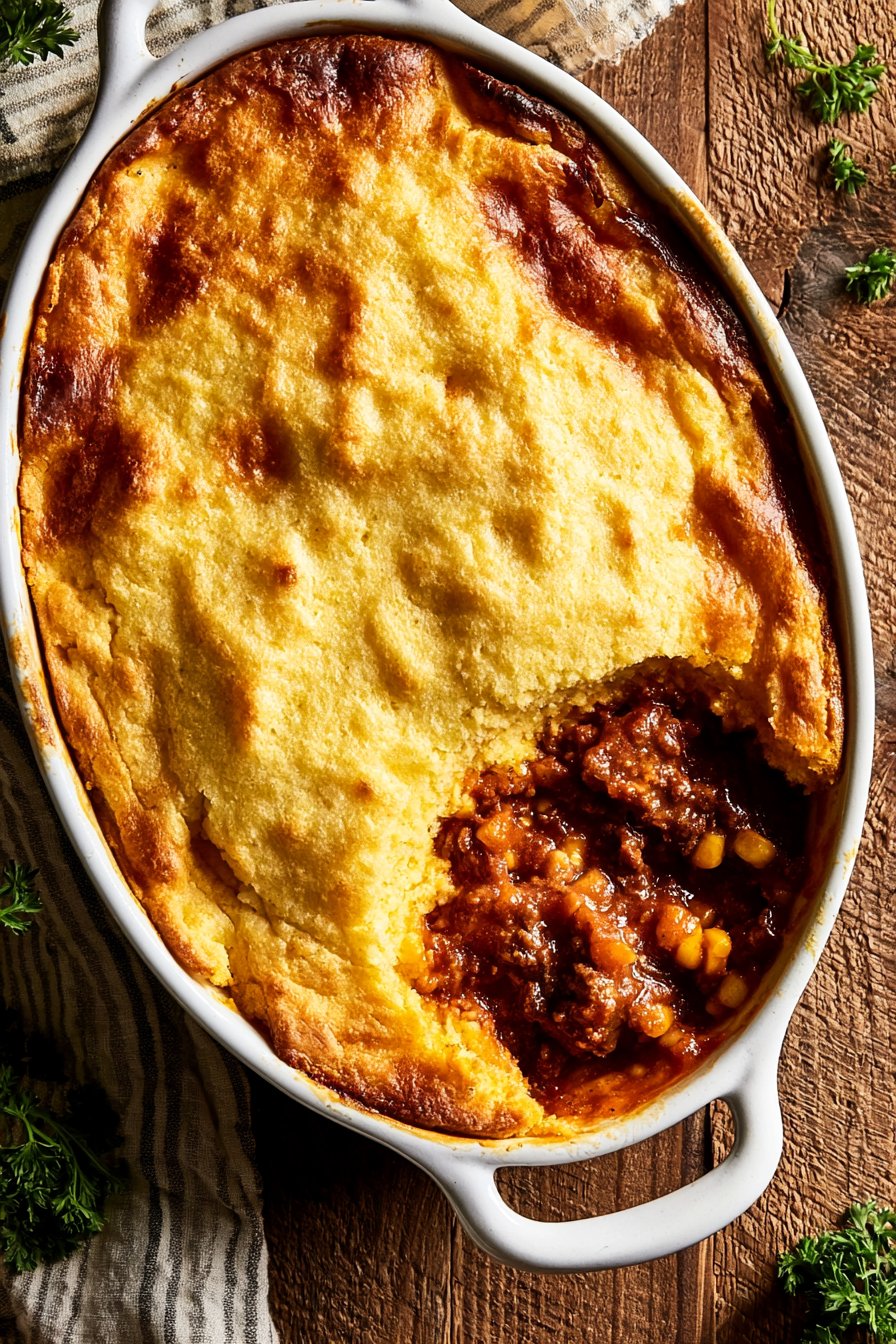 Ground Beef Casserole with Cornbread
