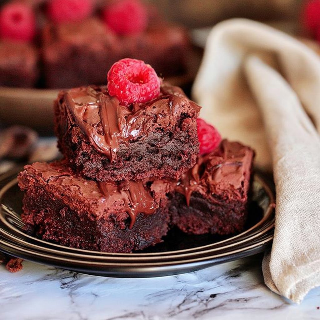 Raspberry Truffle Brownies