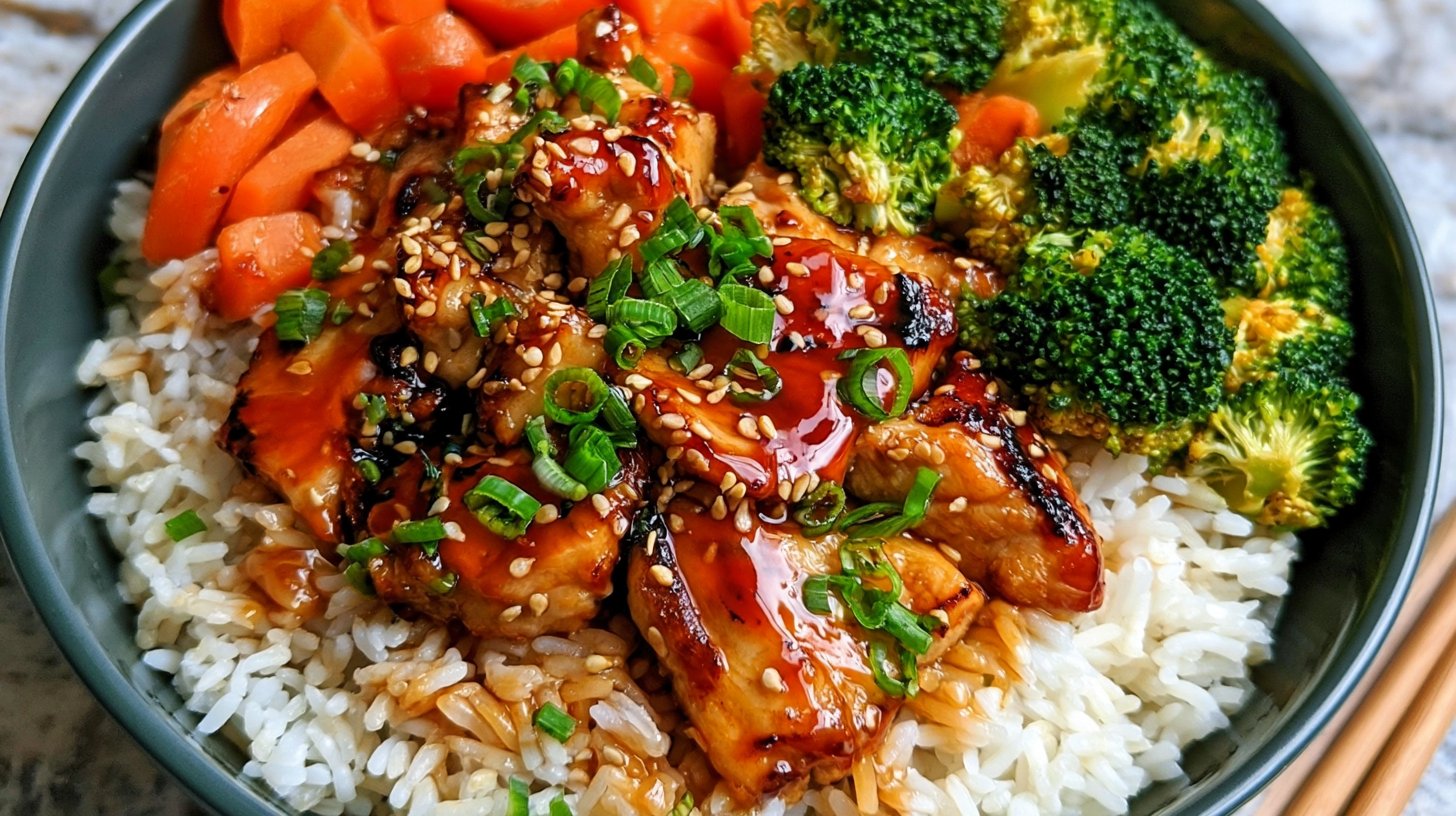 Delicious Sticky Chicken Rice Bowls
