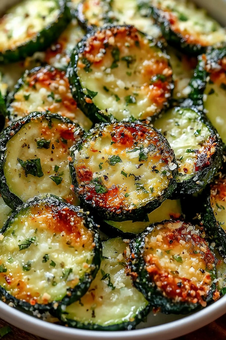 Irresistibly Crunchy Garlic Parmesan Roasted Zucchini