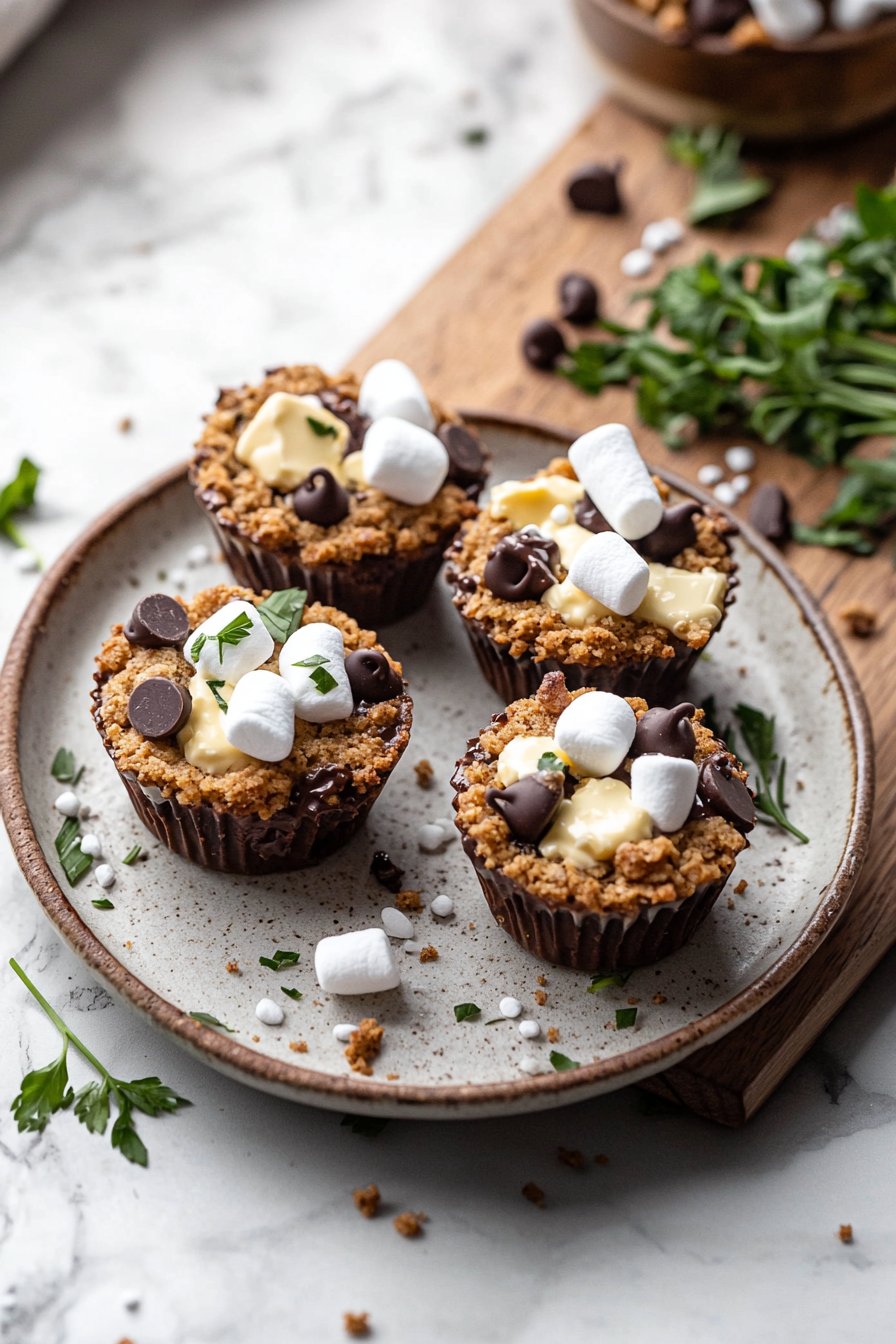 4 Ingredient S’Mores Cookie Cups