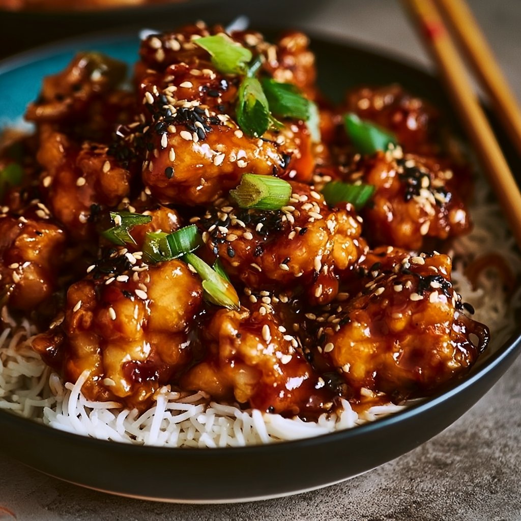 Asiatisches proteinreiches Sesam-Hähnchen