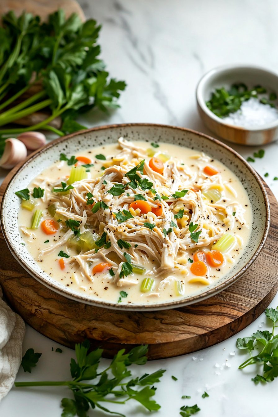 Crockpot Cremige Hühnernudelsuppe