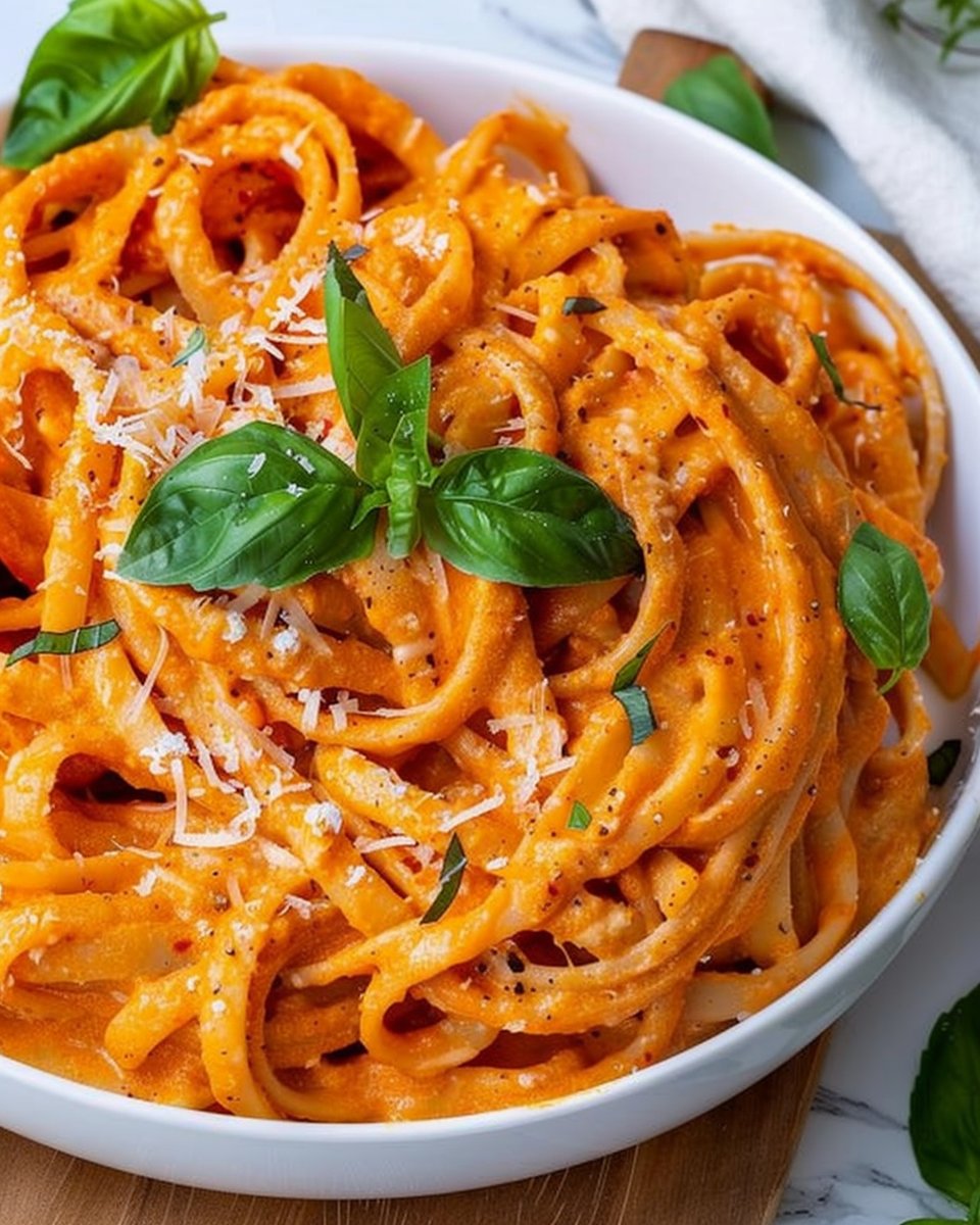 Creamy Italian Roasted Red Pepper Pasta Sauce Recipe | Red sauce pasta ingredients, Creamy pepper pasta sauce, Red pepper crema sauce