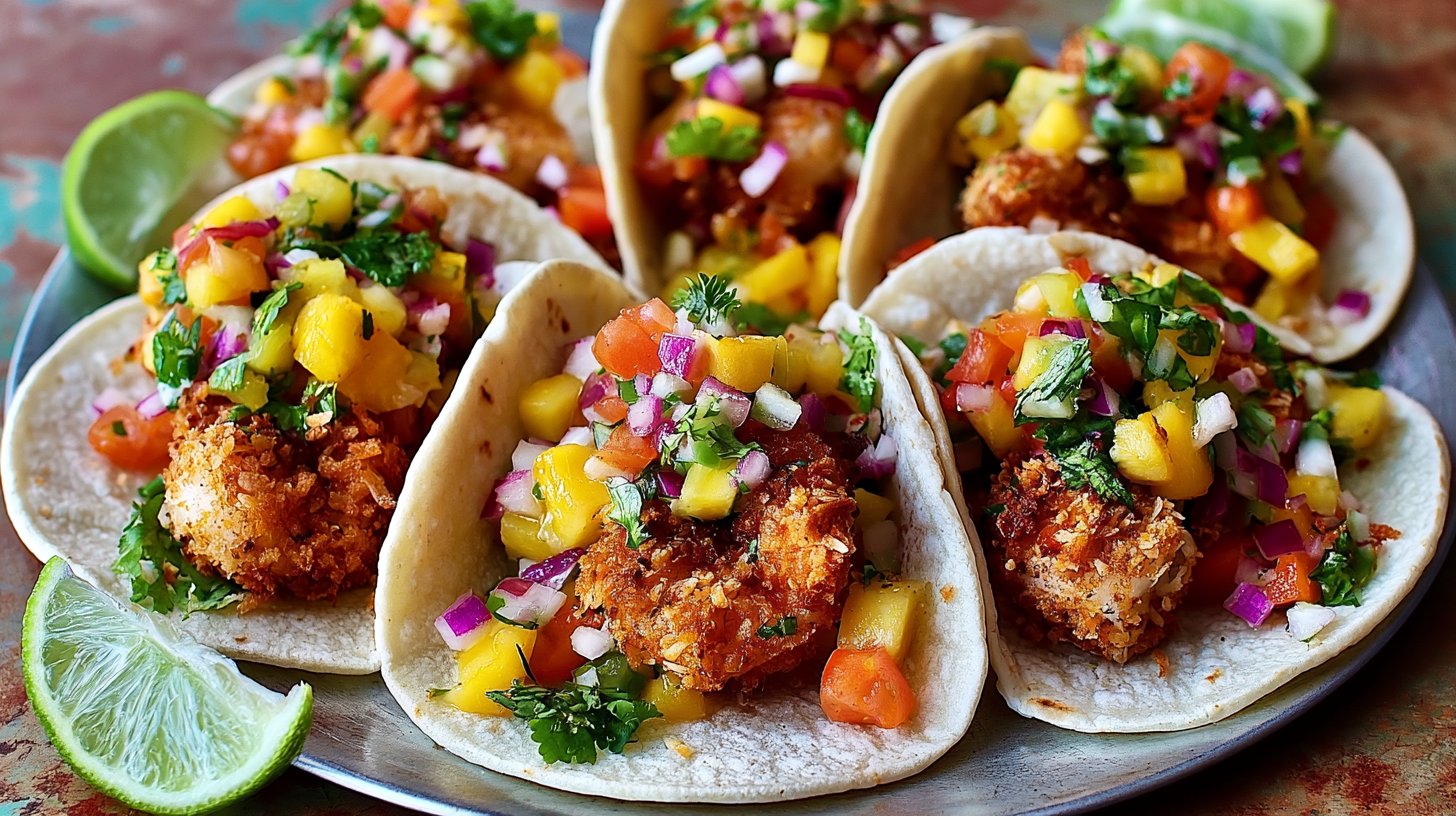 Crispy Coconut Shrimp Tacos with Tropical Pineapple Salsa