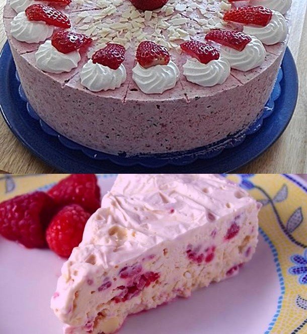 Eiscreme-Kuchen mit Früchten