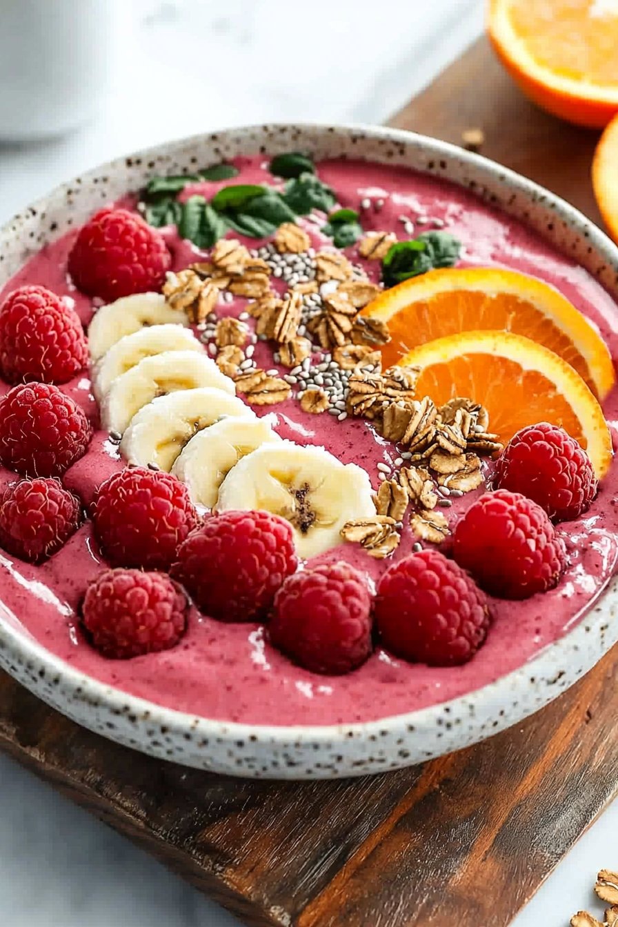 Raspberry Orange Smoothie Bowl
