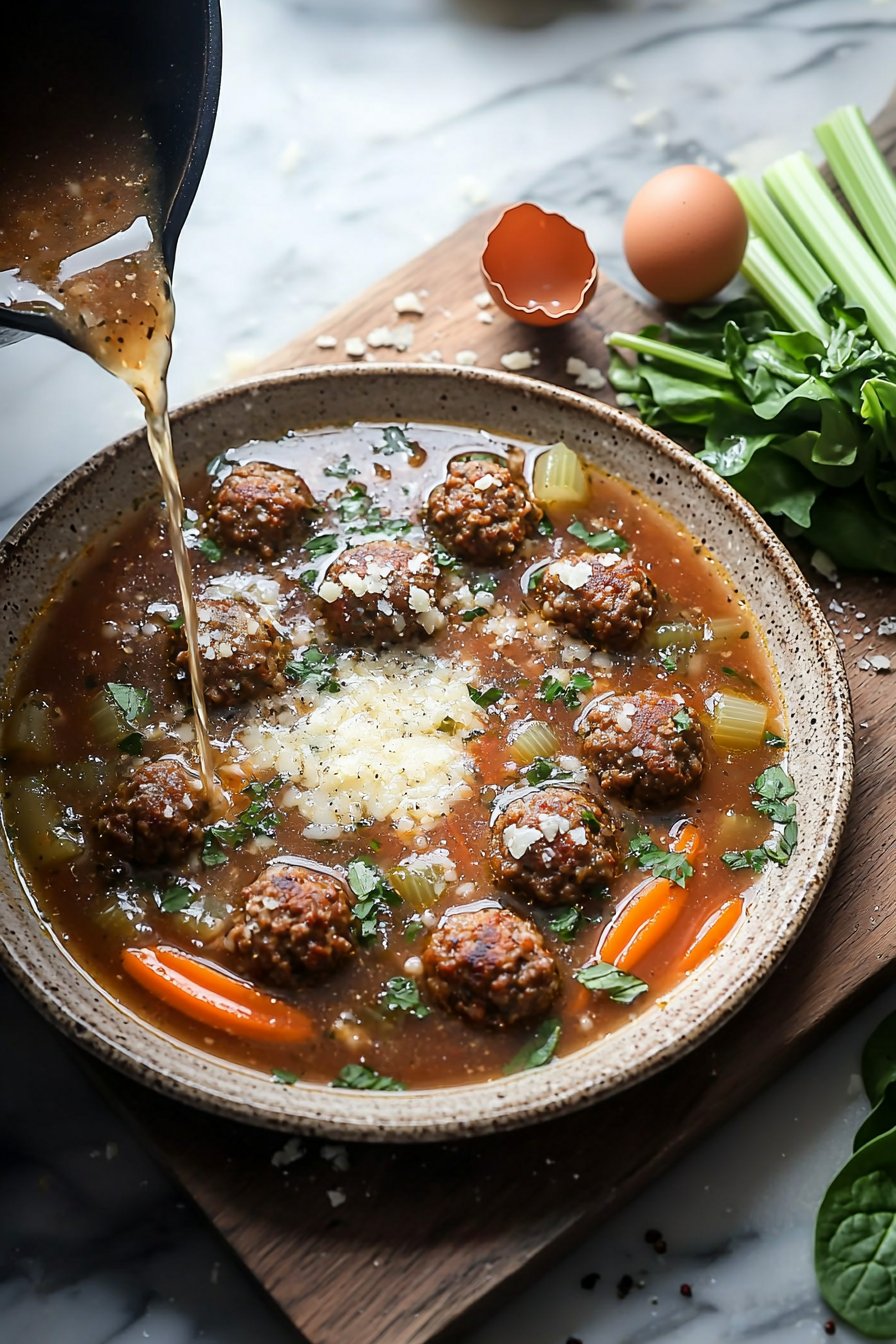 Italienische Fleischbällchensuppe