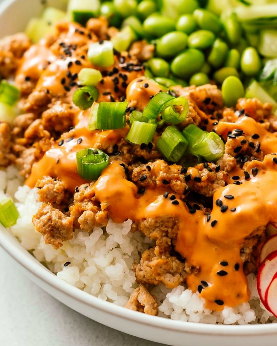 Spicy Bang Bang Ground Turkey Rice Bowls
