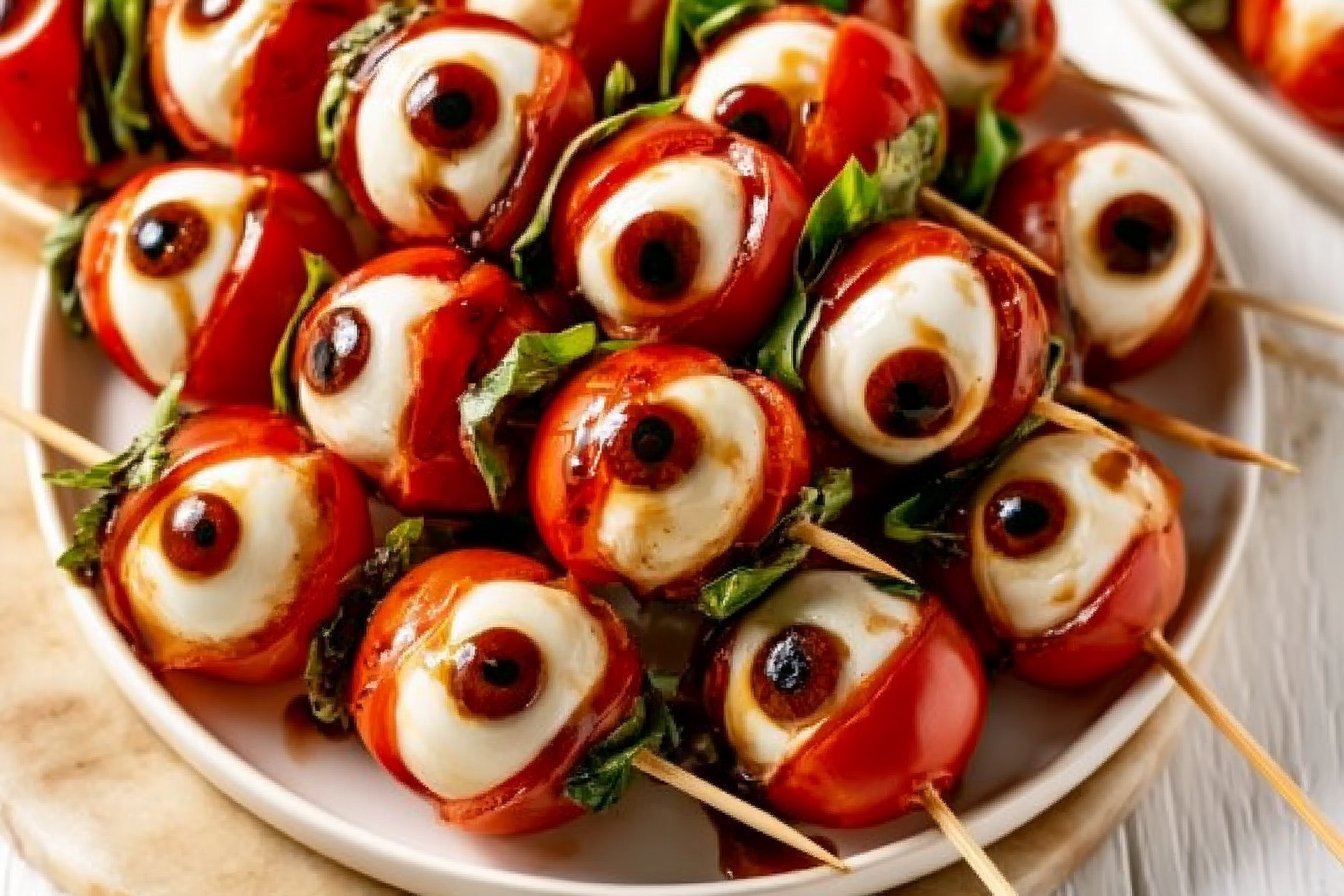 Creepy Eyeball Caprese Skewers