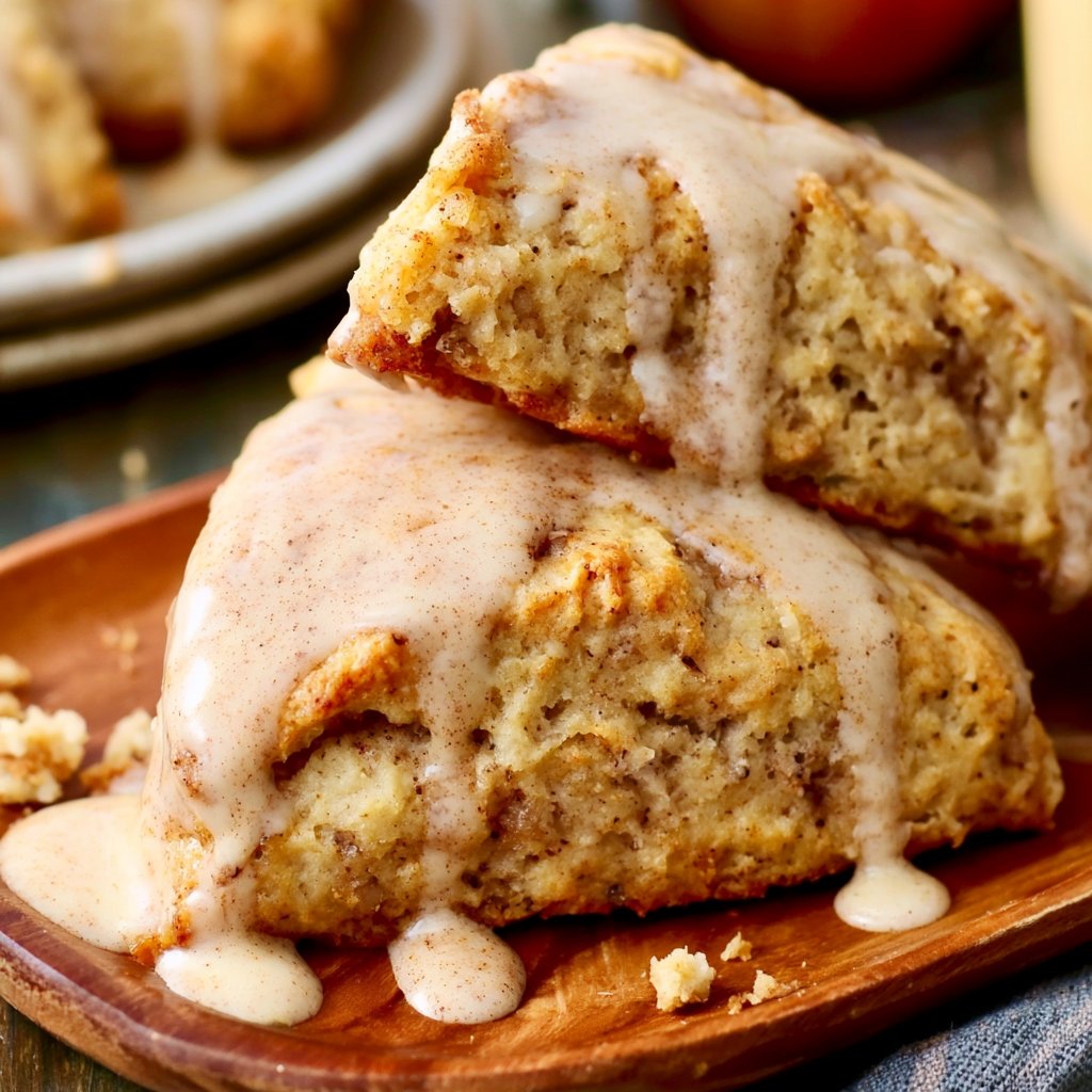 Banana Bread Scones with Cinnamon Cream Cheese Glaze