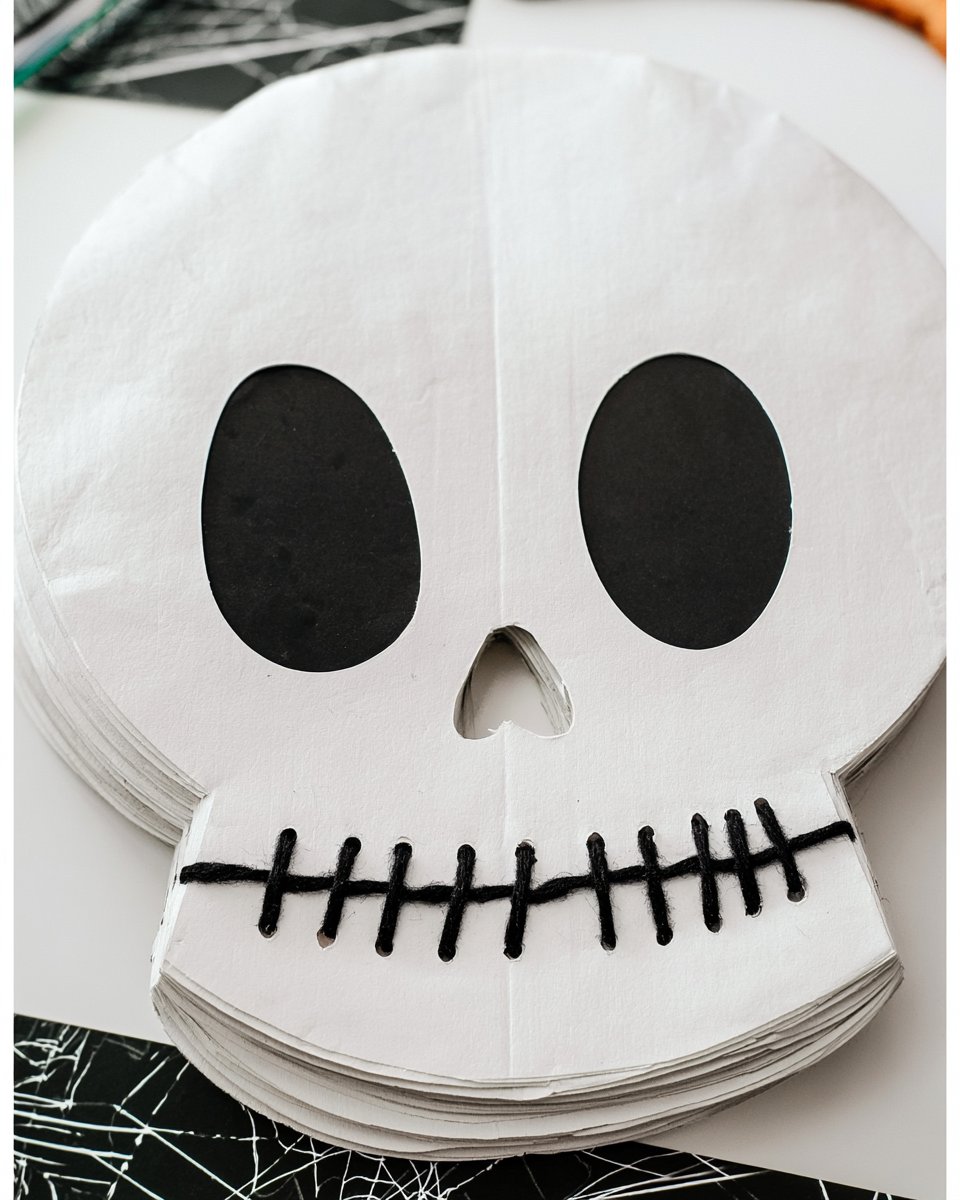 Skeleton Paper Plate Lacing Craft