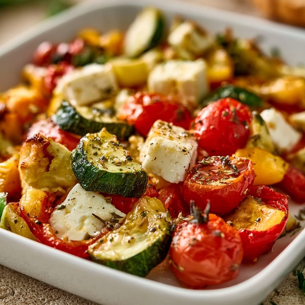 Schnelles Feta-Ofengemüse