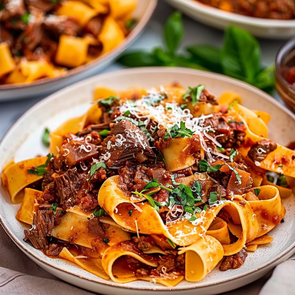 Slow-Braised Beef Ragù over Fresh Pappardelle