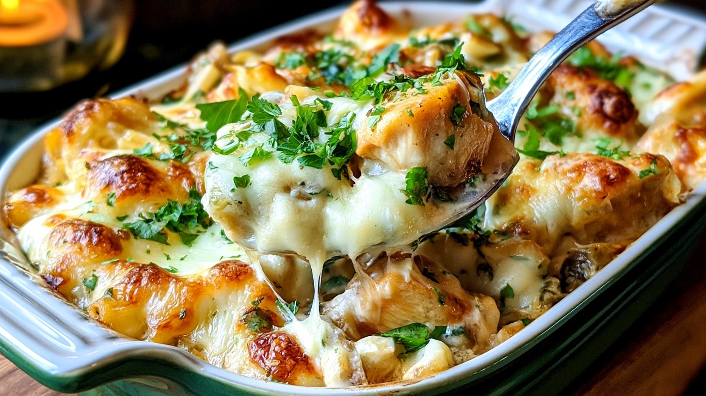 Keto Chicken Alfredo Casserole