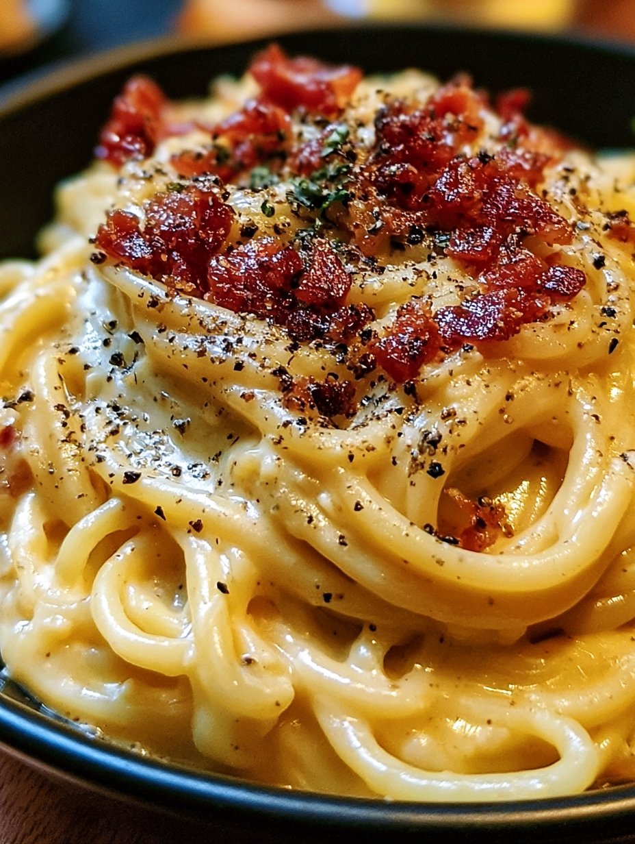 Pasta Carbonara con Tocino