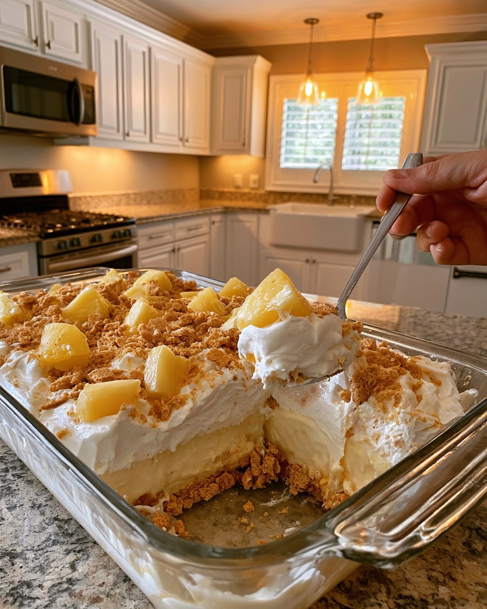 No-Bake Pineapple Cream Dessert