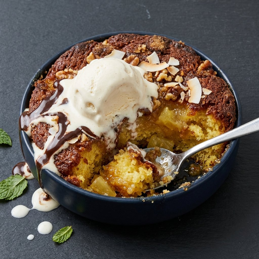 Creamy Pineapple Coconut Dump Cake