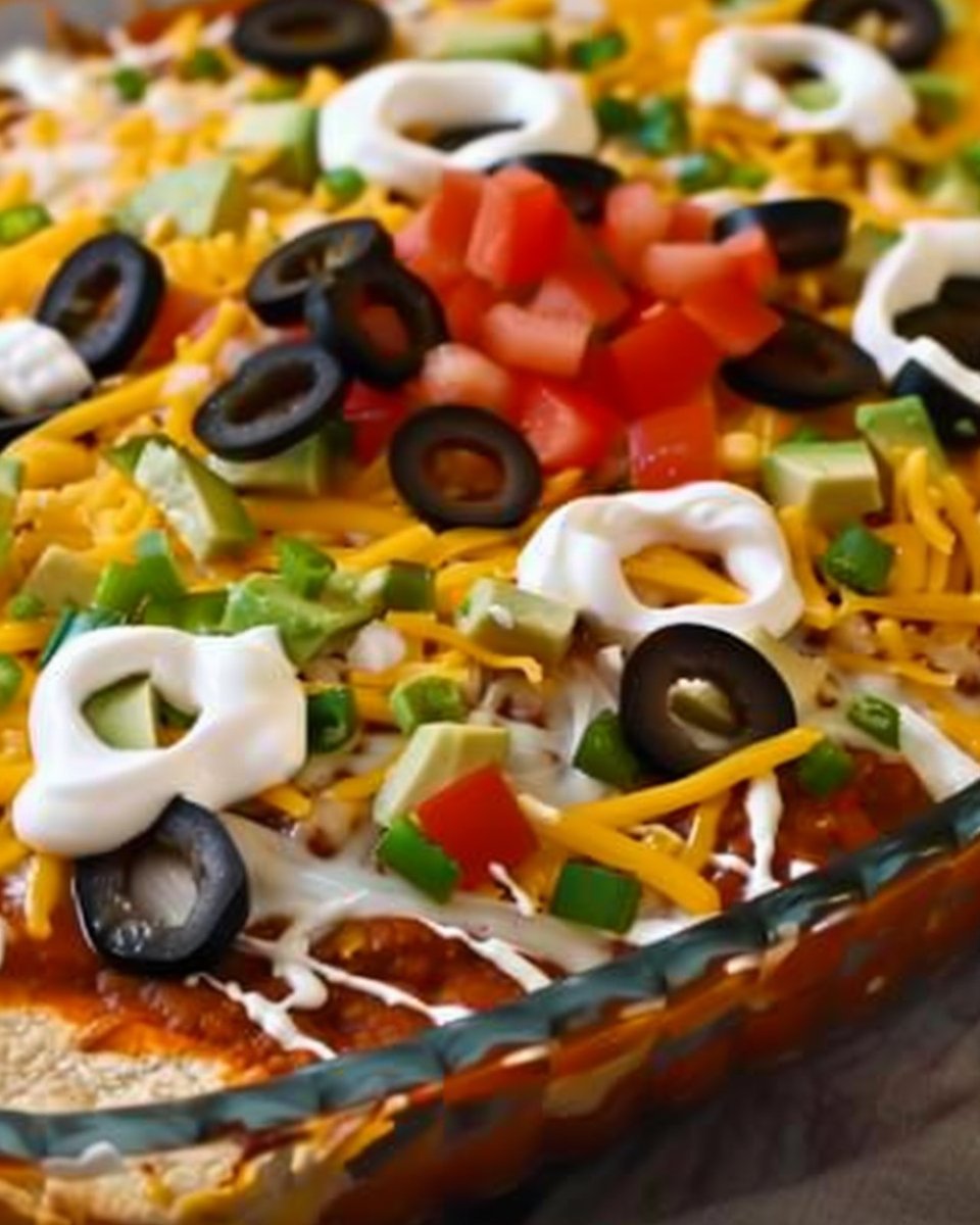 Spooky Halloween Seven Layer Taco Dip